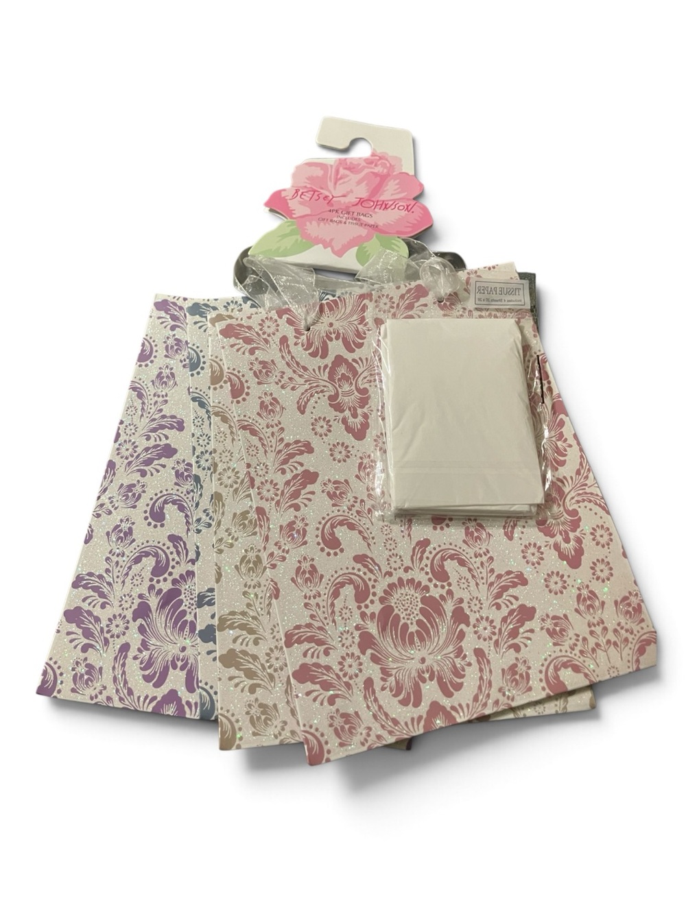 Betsey Johnson NWT - 4 package Gift Bags. Includes Tissue Paper